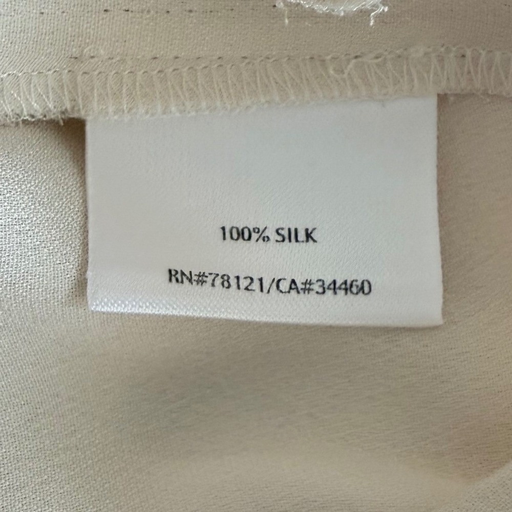 Vintage 90s Eileen Fisher 100% Silk Ivory Wide Leg Pants Size Size Medium - Picture 7 of 11